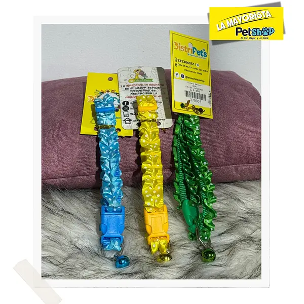 Collar Para Gato / Borde Con Ondas Y Estampado Punteado
